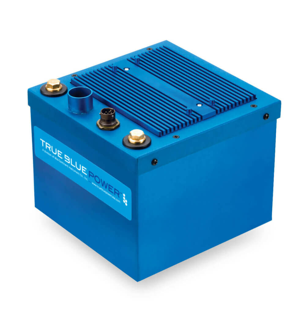 Bell Helicopter's 505 Jet Ranger X type certification includes True Blue Power's lithium-ion engine-start battery and Mid-Continent Instruments and Avionics' two-inch standby attitude module. True Blue Power Photo