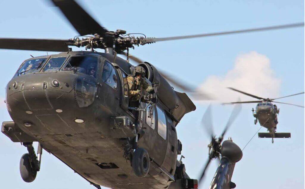 Black Hawk helicopter in flight