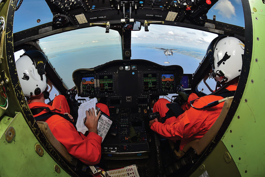 Chasing the CH-53K during a recent test flight. By mid-December 2016, the program had reached 314 flight test hours.