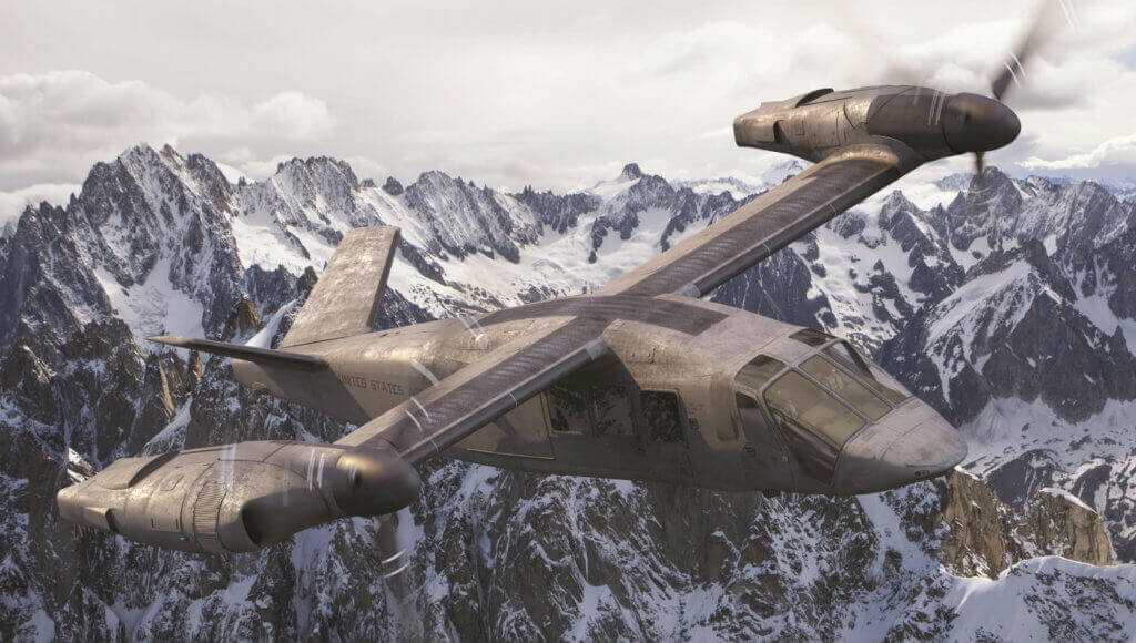 Powered by two 5,000-horsepower General Electric T64-GE-419 engines, the V-280 is designed to carry two pilots, two crew chiefs, and 11 to 14 passengers at a cruise speed of 280 knots and a combat range of 500 to 800 nautical miles. Bell Photo