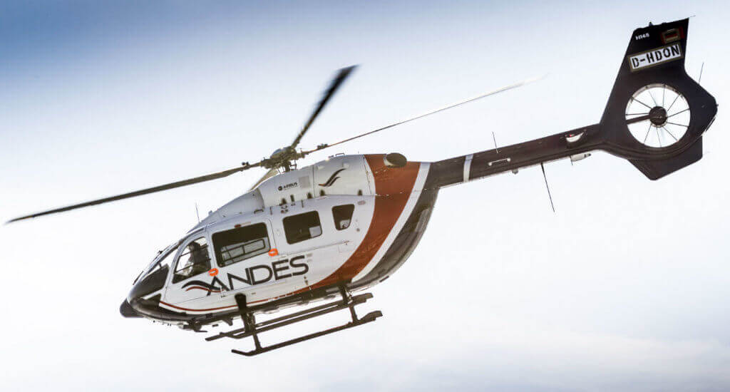 Waypoint's H145 will be the first variant of its type to operate in Latin America and will support MMG/Las Bambas' mining operations from Andes Air's Cusco Base. Waypoint Leasing/Andes Air Photo