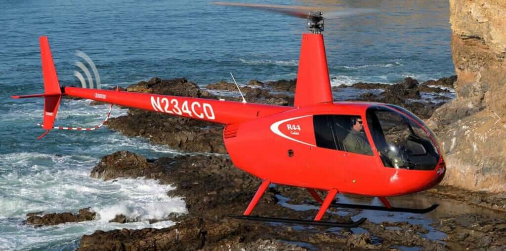 Robinson R44 in flight