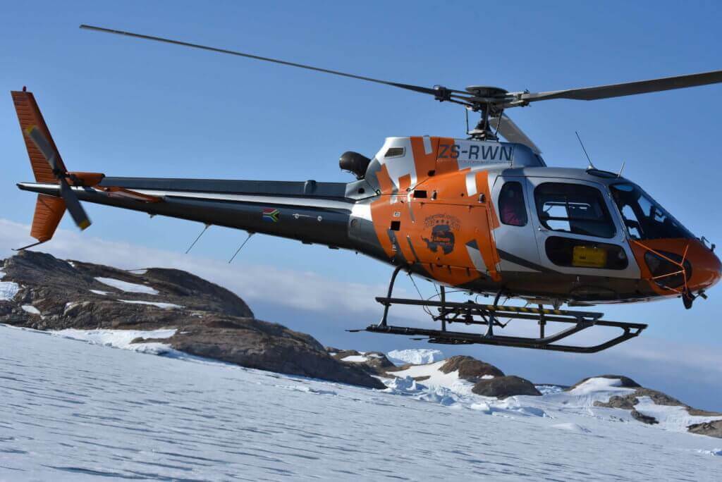 Ultimate Heli put more than 130 flight hours on its Airbus H125 during the company's third season in Antarctica. Ultimate Heli Photo