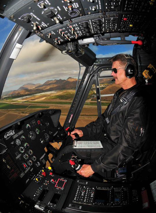Stafford has over 10,000 hours of flight experience in helicopters and airplanes.