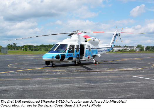 Sikorsky delivers first SAR configured S-76D helicopter