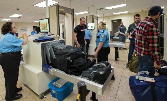 The passenger and baggage security screening utilizes the latest technology, yet is tailored for efficiency. Dan Megna Photo