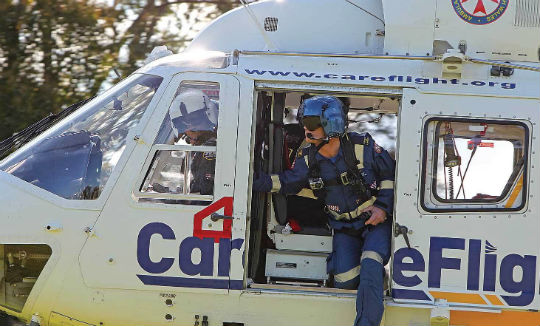 CareFlight flies with a crew of four: pilot, aircrewman, doctor, and paramedic. Paul Sadler Photo