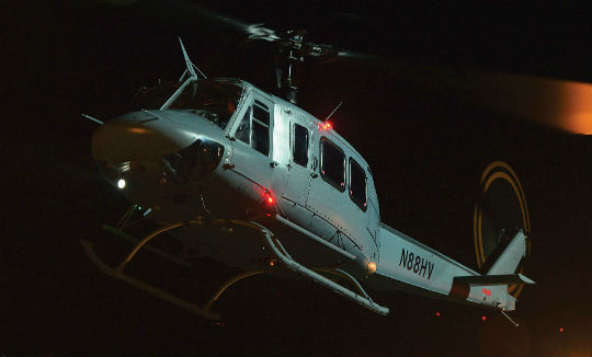 The Eagle Single works on a music video at night. There are risks to night operations, but these can be largely mitigated with precise planning.
