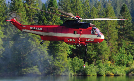 Siller Helicopters’ 1965 Sikorsky S-61V can lift 10,000 pounds, and has served the company well. Skip Robinson Photo
