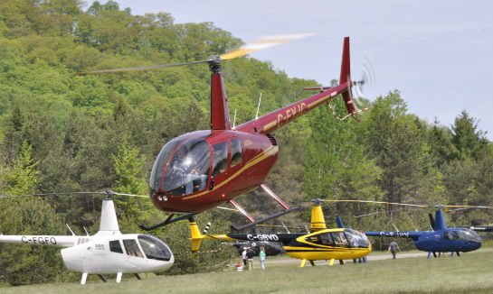 A record of 27 Robinson models were seen at this year's fly-in, which included 10 R44 IIs, 10 R44s, and seven R66s.