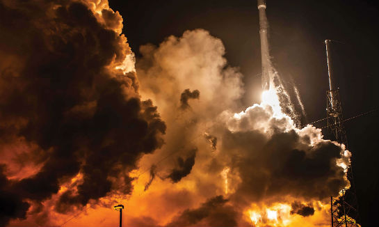 A SpaceX Falcon-9 rocket lifts off from Cape Canaveral. No rocket flies anywhere without the 920th patrolling the range to ensure safety and security for every space launch from Florida’s Space Coast.