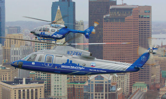 Most of MedFlight’s helicopter transports are short but high-workload, with multiple airspace transitions around Logan International Airport. James De Boer Photo