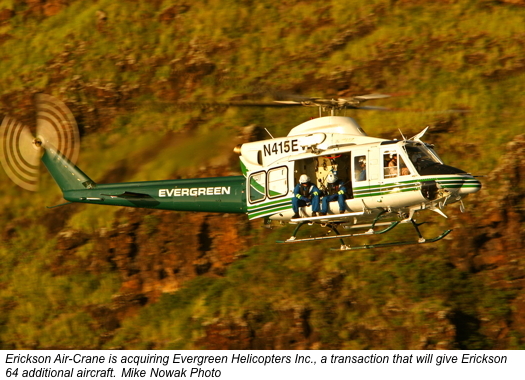 Erickson Air-Crane announces acquisition of Evergreen Helicopters