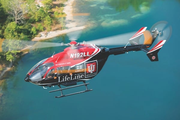 Indiana University Healths (IUH) LifeLine critical care transport program provides critical patient access from the states vast rural expanses to its nationally renowned urban medical centers. A fleet of Eurocopter EC145s, owned by IUH and operated by Metro Aviation, are the aviation components for the program.