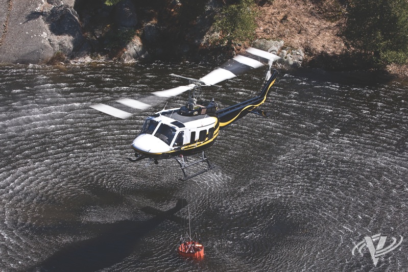 Modern Bambi Buckets and FAST Buckets offer impressive capabilities for operators engaged in aerial firefighting. Mike Reyno Photo