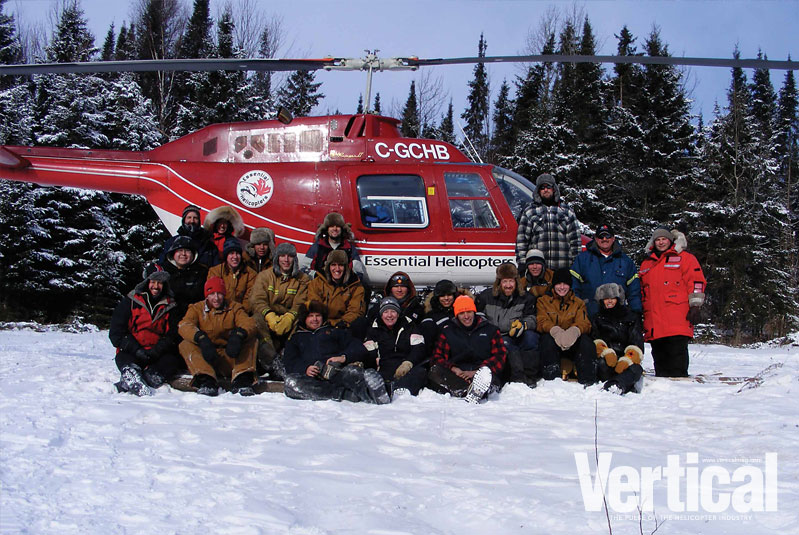 Survivors: Essential Helicopters students and instructors pose for a group shot at the end of the course. Essential Helicopters Photo