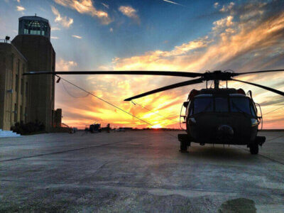 A Colombian Air Force UH-60 photographed in New Orleans during a ferry flight.