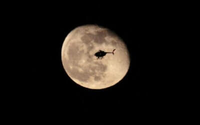 Riverside Police Department's Air 1 MD500 on night patrol.