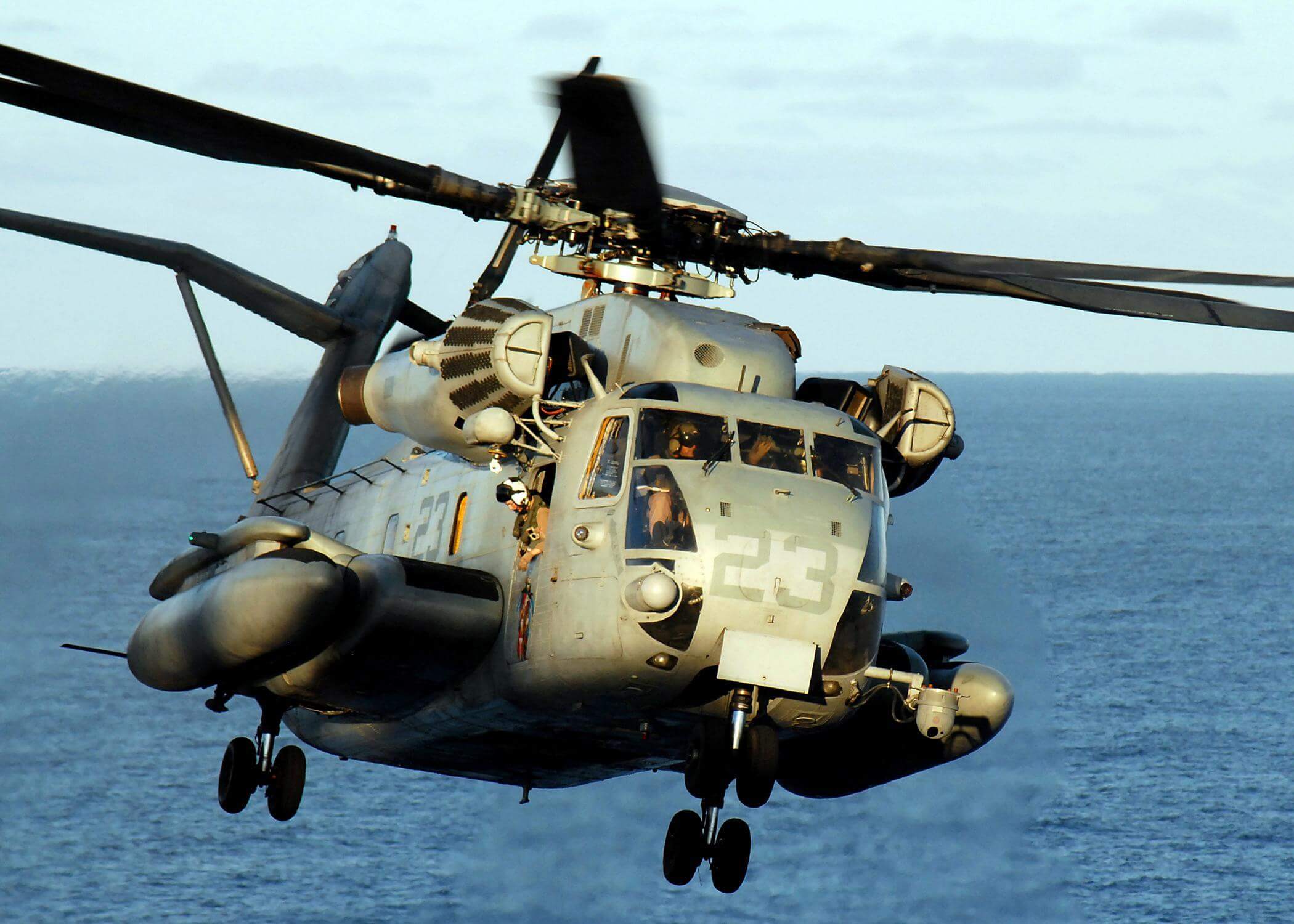 CH-53E helicopter in flight
