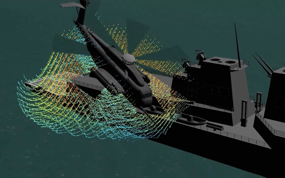 New simulation software being developed by the Technical University of Munich aims to better model turbulent airflow near ships, buildings, and other large objects. TUM Image