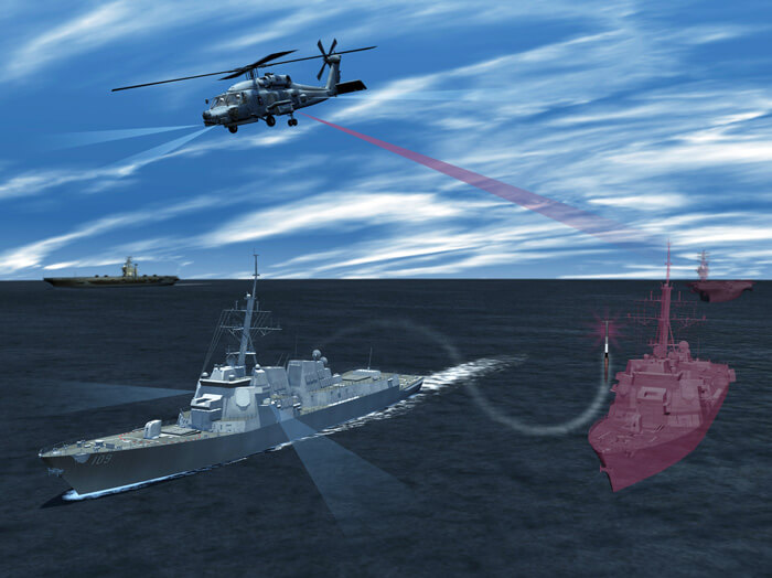 Lockheed Martin’s Advanced Off-Board Electronic Warfare Active Mission Payload AN/ALQ-248 system, a pod hosted on an MH-60R or MH-60S, will enhance the way the U.S. Navy detects and responds to anti-ship missile threats. Lockheed Martin Photo