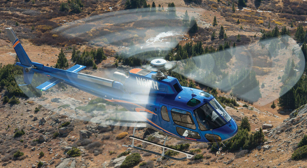 BLR Aerospace's test bed H125 flies near Gunnison, Colorado, in October 2016, near the end of a two-year development program. The company's FastFin system for the H125 will soon be available both as a retrofit kit and a factory option on new aircraft. Photos by Dan Megna