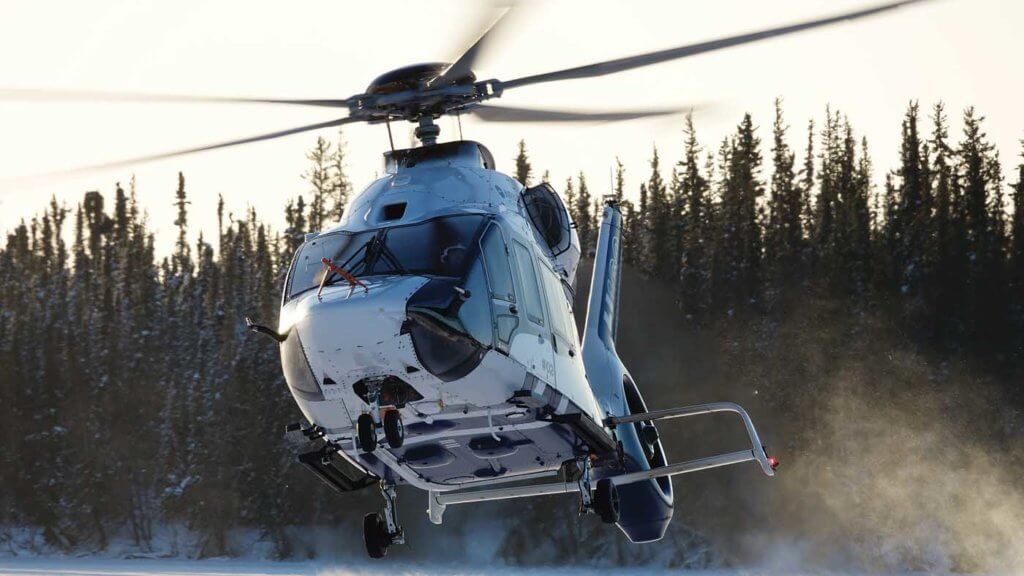 The H160 was ferry flown to the cold weather testing site in Yellowknife, Northwest Territories, in December 2016, and began flight trials in the first week of January. Jerome Deulin Photos