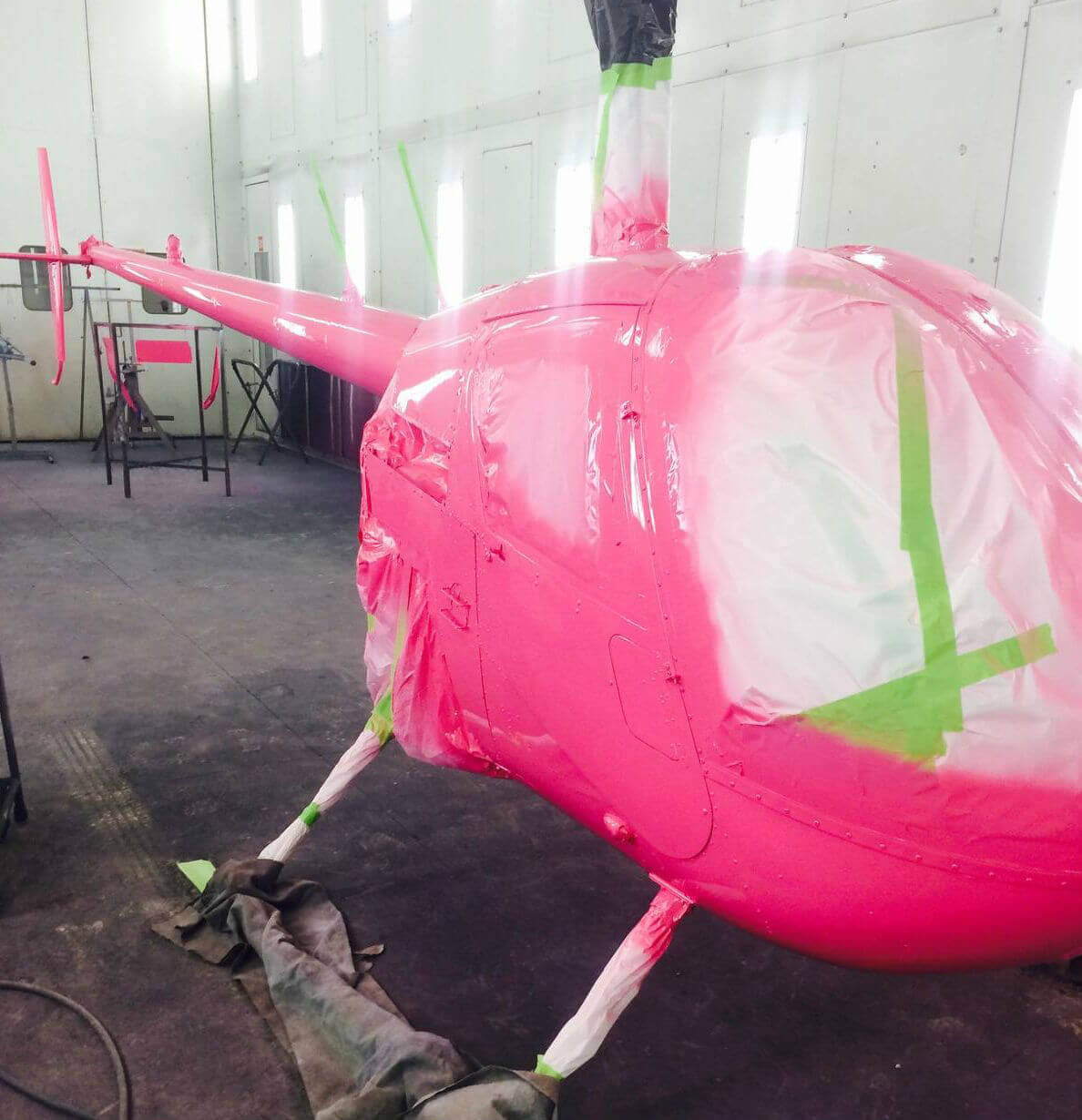 Revolution Aviation’s first new helicopter of 2017 is one of the only pink aircraft in the world. Revolution Aviation Photo