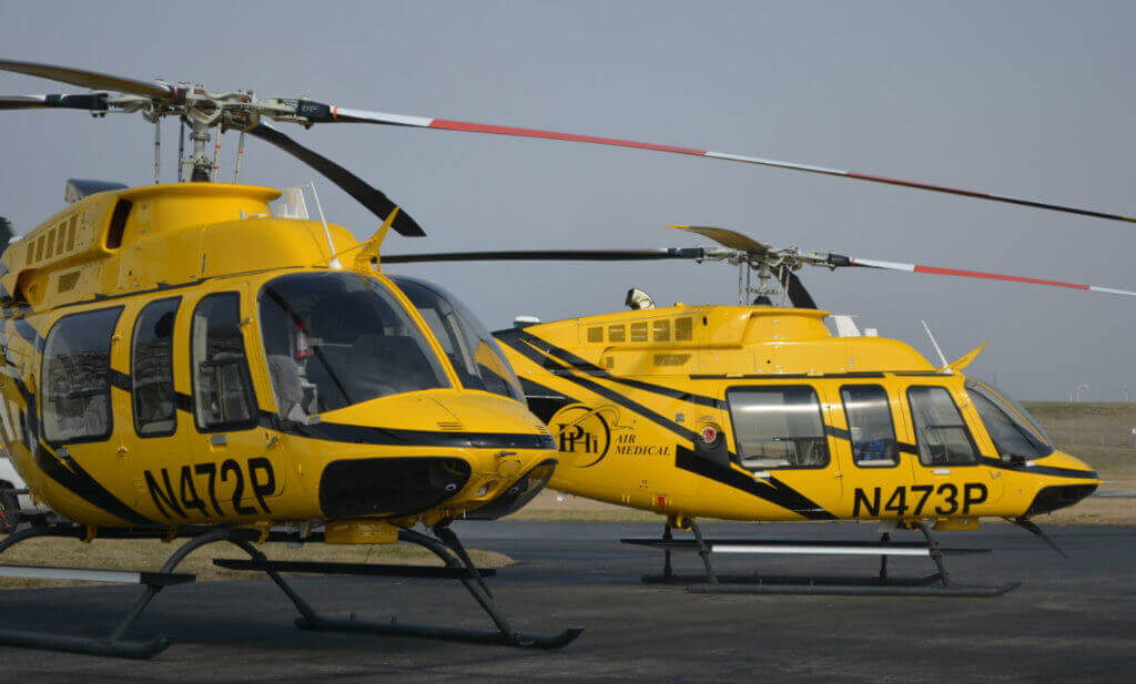 PHI Air Medical recently took delivery of its first two EMS-configured Bell 407GXs helicopters. Wysong Photo