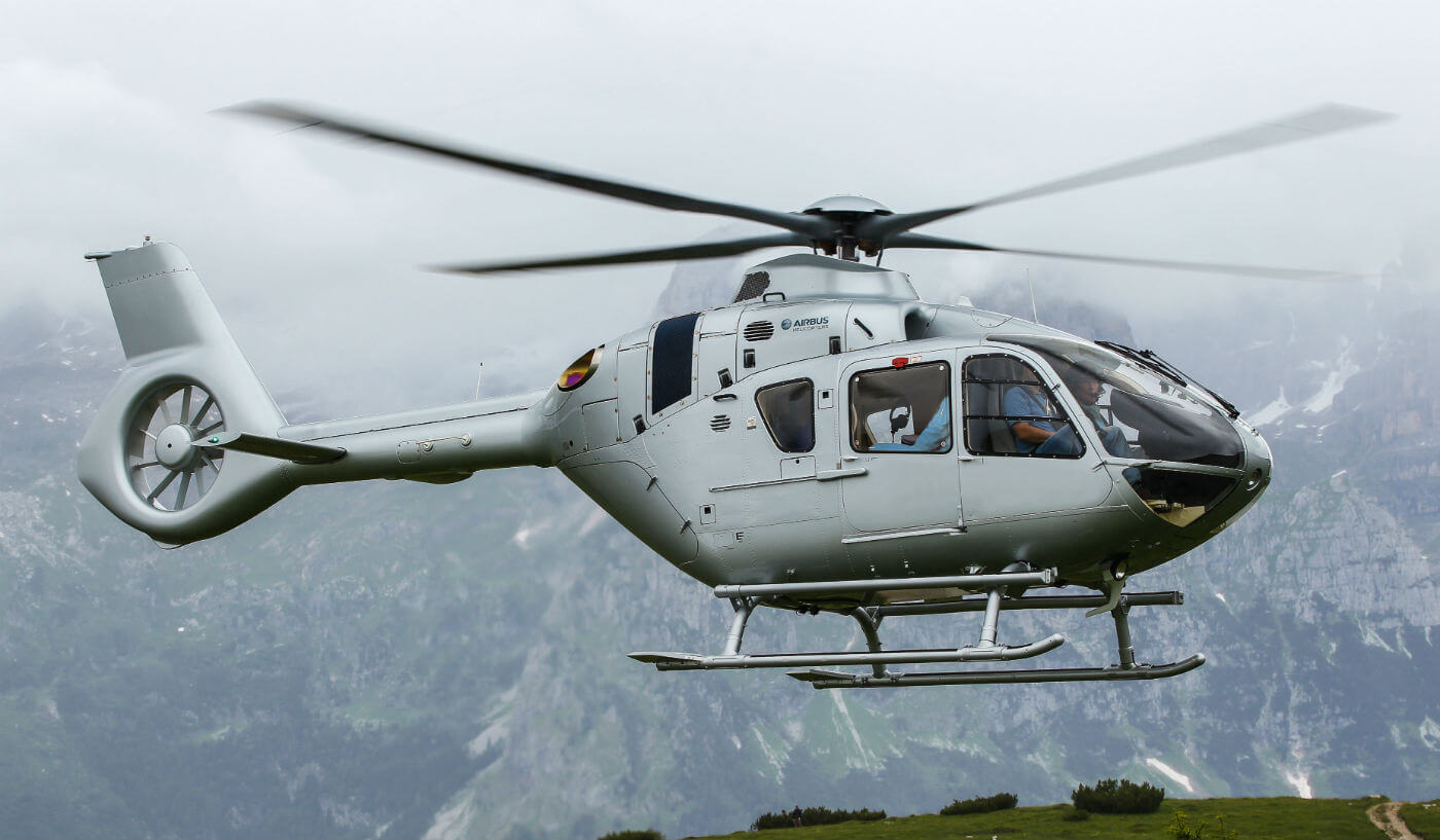 Airbus Helicopters’ new version of its Helionix avionics suite for the H135 (pictured here), H145 and H175 will see improvements in the helicopter terrain awareness and warning system and synthetic vision systems on all three models. Airbus Photos