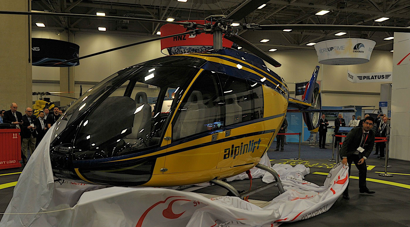 Alpinlift Helikopter AG recently placed an order for the Marenco Swisshelicopter SKYe SH09 during HAI Heli-Expo in Dallas, Texas. Marenco Photo
