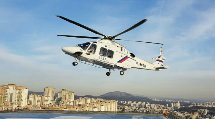 Helikorea required a solution that could support real-time awareness for its AW169 emergency medical missions while integrating with the standard Korean Medical Centre flight tracking system. Skytrac Photo