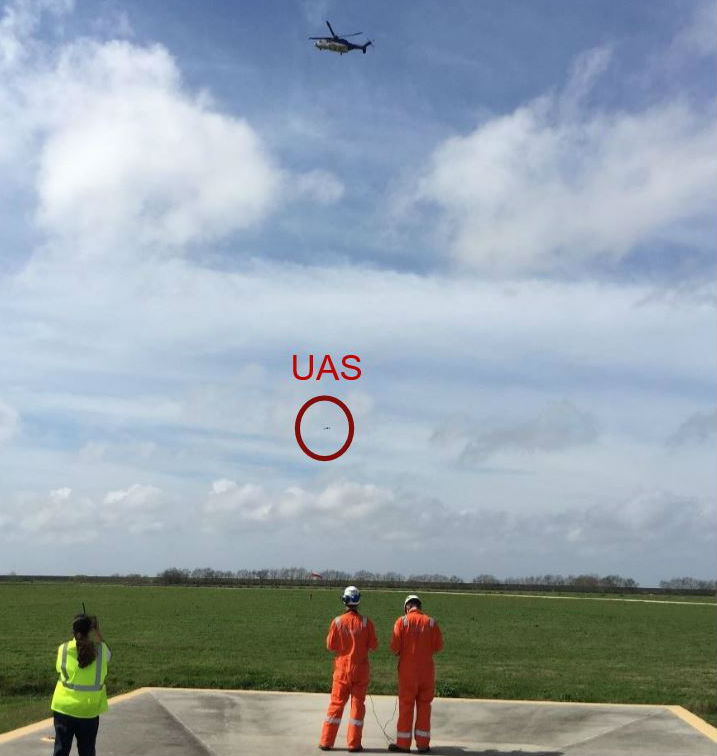 The collaborative effort, which was the result of comprehensive planning and safety analysis, was a critical first step in the evolution of a process proving that unmanned aerial systems and manned helicopters can operate safely in the same airspace. Sky-Futures Photo