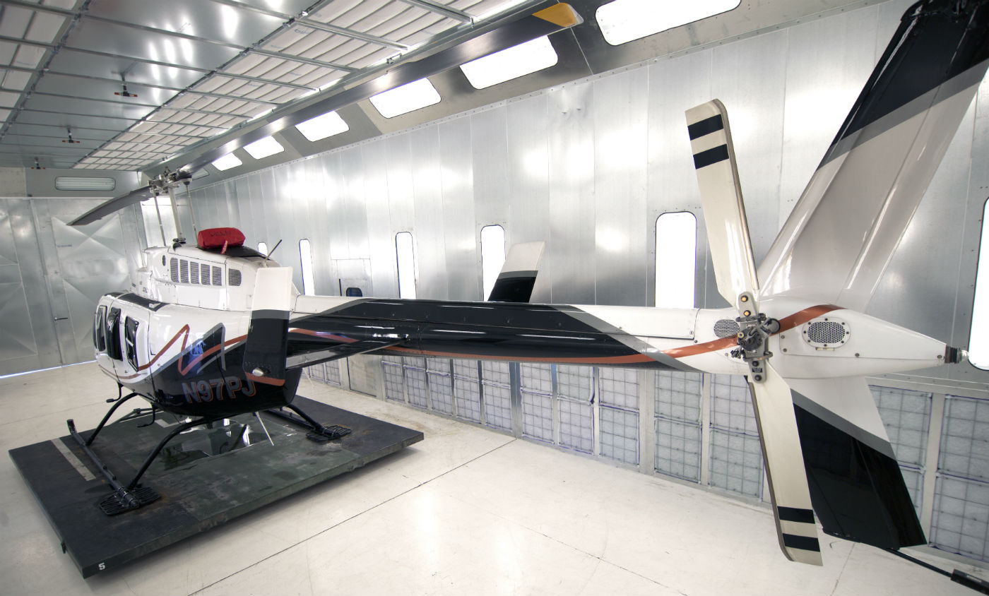 PJ Helicopters recently added an aircraft painting division, to specialize in rotorcraft and component paint. PJH Photo