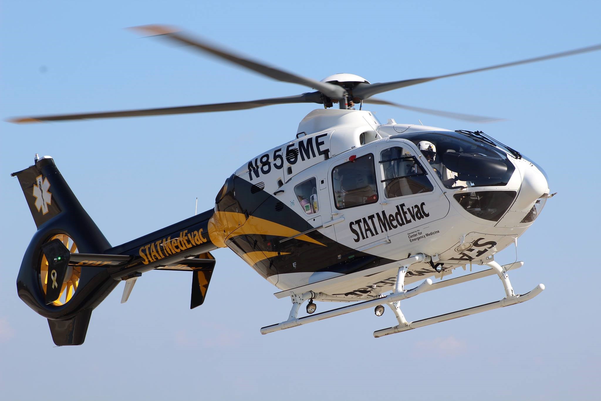 STAT Medevac helicopter in flight