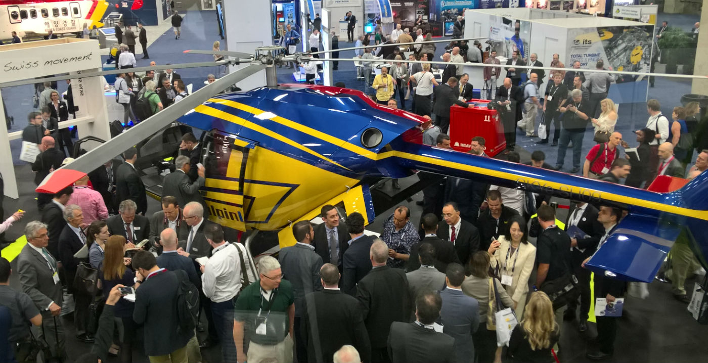 Marenco Swisshelicopter’s SKYe SH09 was well received during HAI Heli-Expo 2017, in Dallas, Texas. Marenco Swisshelicopter Photo