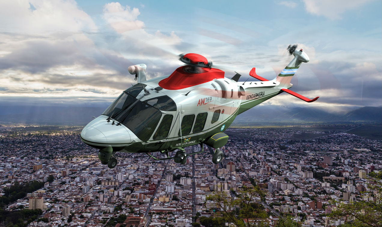 The Argentine National Gendarmerie will benefit from a customized configuration and the high versatility offered by the AW169. Leonardo Photo