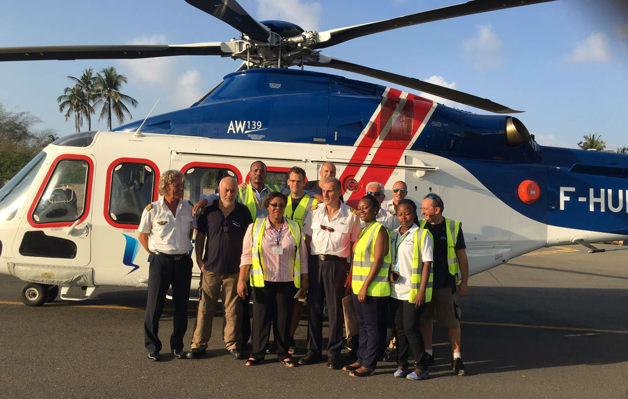 Héli-Union supported the operation with its AW139 helicopter for passenger transport and another AW139 for MEDEVAC service. This operation marks Héli-Union’s first mission in Tanzania and first collaboration with BG Group. Héli-Union Photo