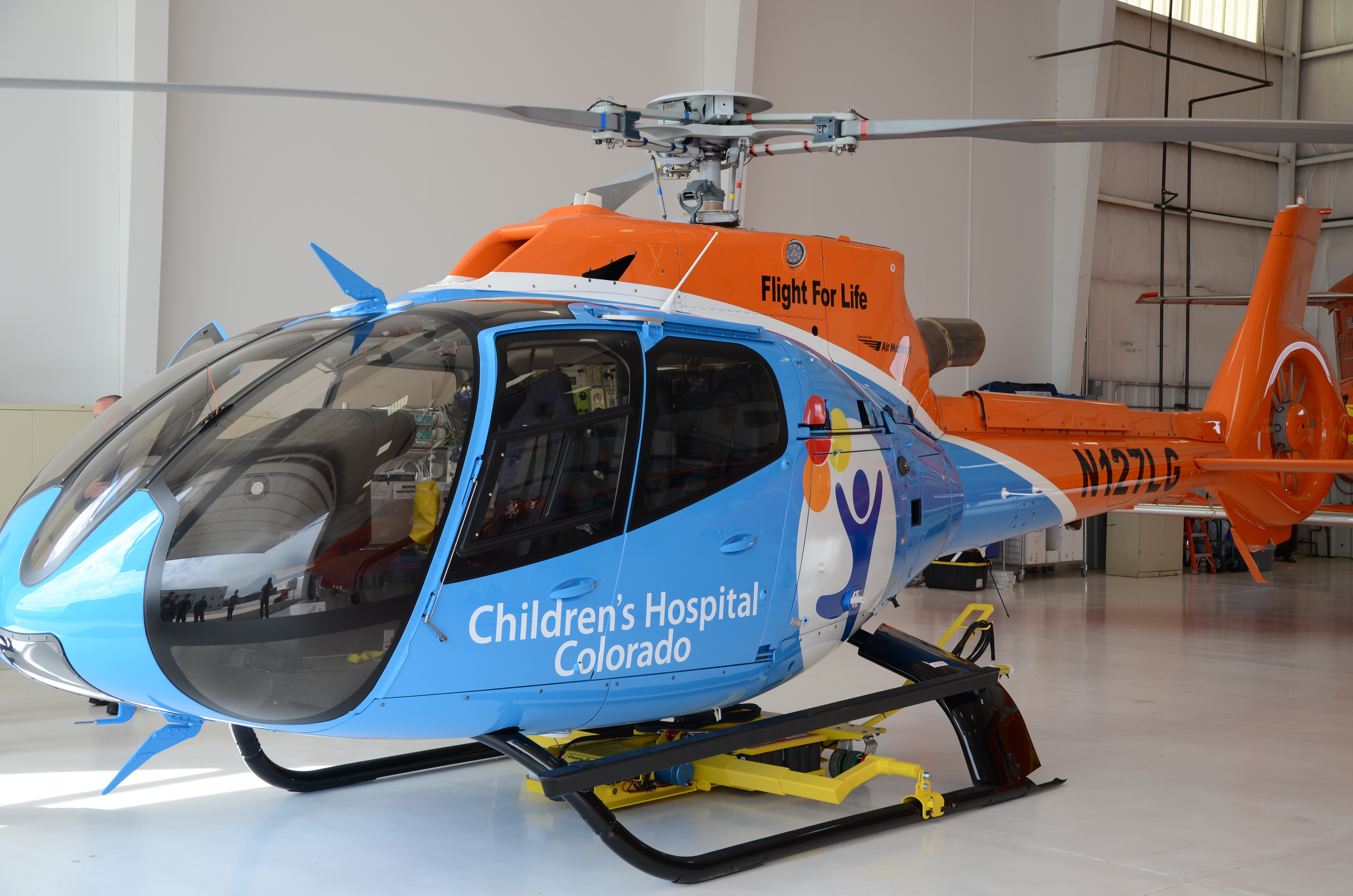 Airbus H130 with Children's Hospital Colorado livery