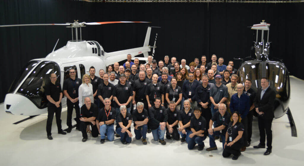 The Bell 505 Jet Ranger X program team members recently gathered to celebrate the deliveries.Bell Photo