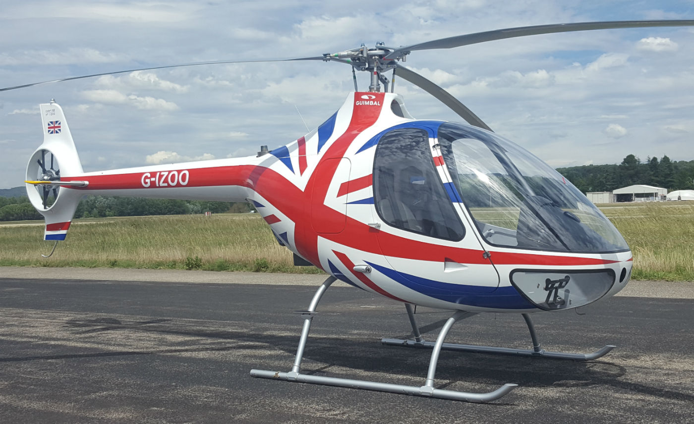 Resplendent in a Union Jack scheme — the British national flag — it is no surprise that this landmark aircraft has been bought by HeliGroup, the distributor in the United Kingdom. The delivery of this aircraft brings the U.K. fleet to 28, the largest national fleet of Cabri G2 helicopters in the world. Helicoptères Guimbal Photo