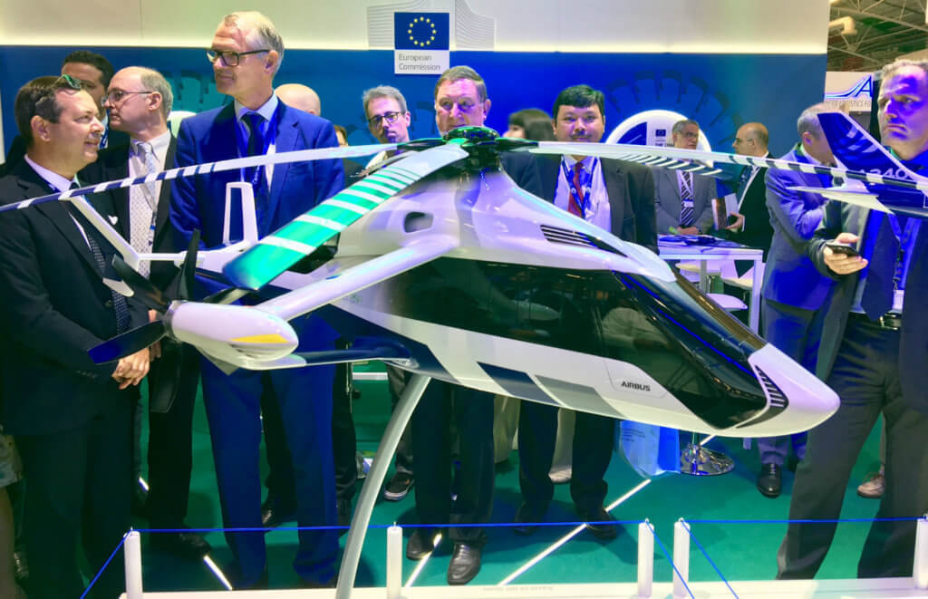 The Racer on display at the Clean Sky 2 booth, during the Paris Air Show. Mike Reyno Photo