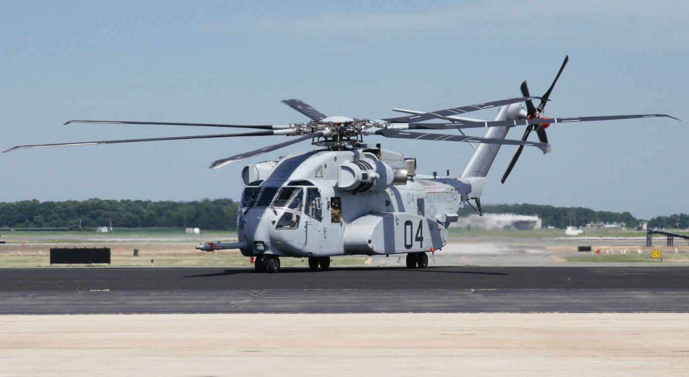 The CH-53K King Stallion arrives at Naval Air Station, Patuxent River, on June 30, 2017. The CH-53K helicopter flew from Sikorsky's Development Flight Center in West Palm Beach to PAX, a distance of approximately 810 miles. U.S. Navy Photo