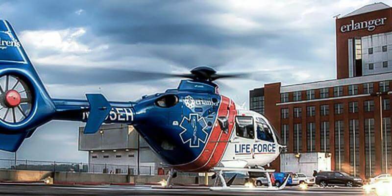 The newest Life Force twin-engine Airbus H135 will be based in Andrews, North Carolina, at the Western Carolina Regional Airport. Med-Trans Photo