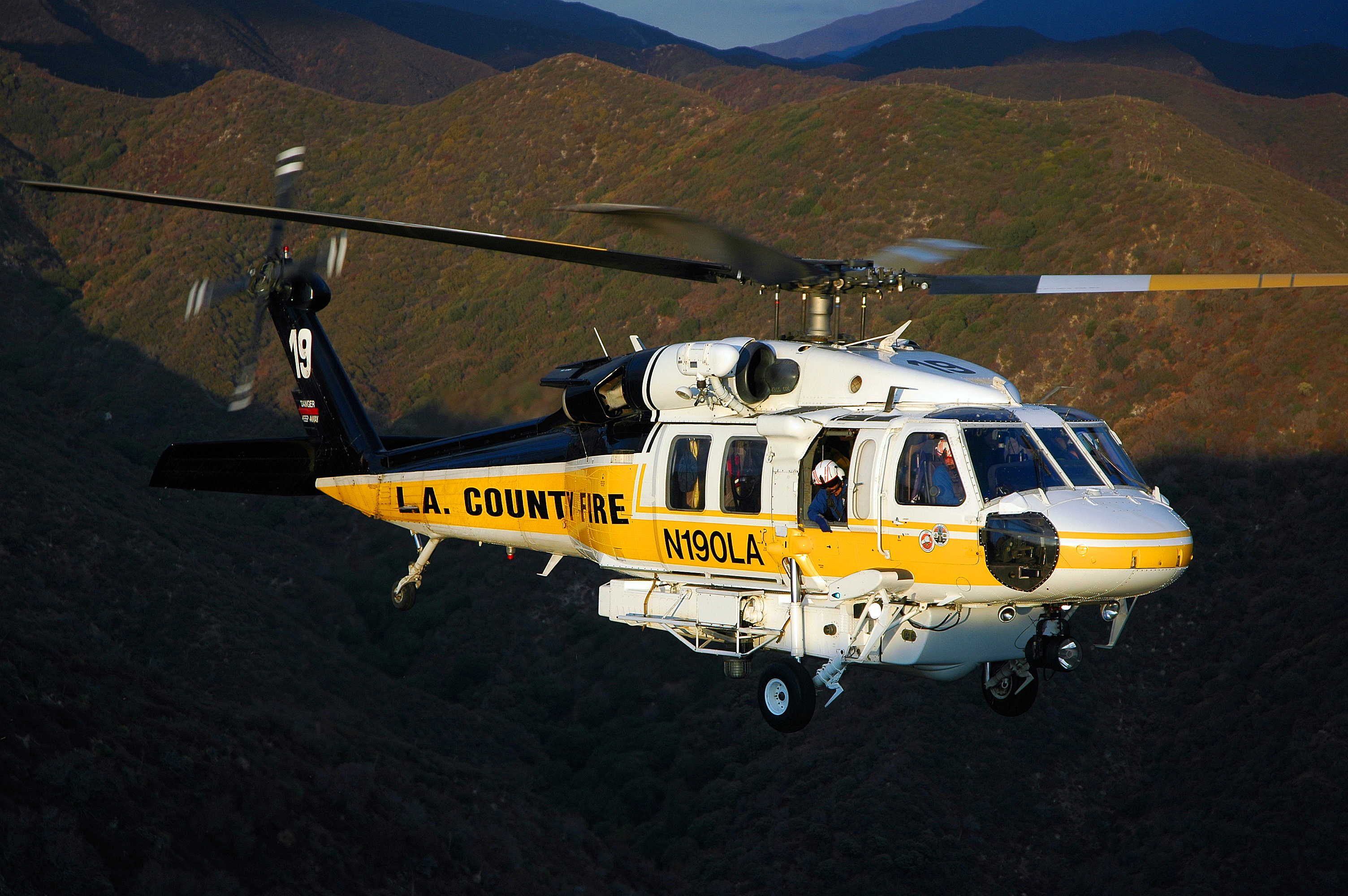 The L.A. County Fire Department has been recognized by Sikorsky for its SAR and maintenance efforts during the recent fire season. Skip Robinson Photo