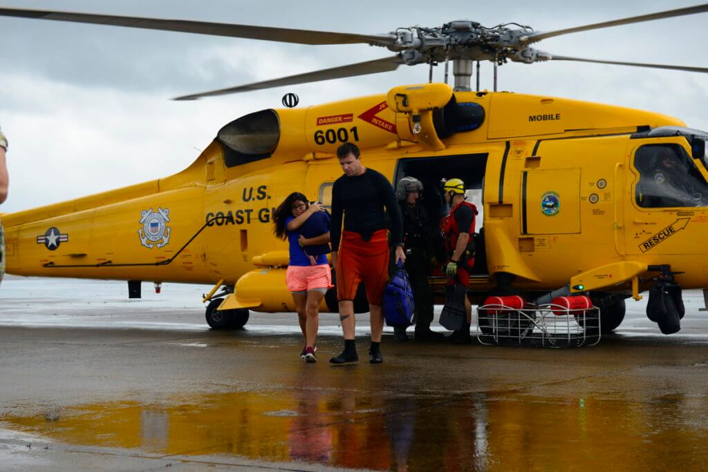 Coast Guard Air Station Houston responds to search and rescue requests after Hurricane Harvey in Houston, Texas, on Aug. 27. USCG Petty Officer 3rd Class Johanna Strickland Photo