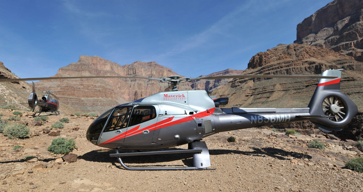 The Above, Below & Beyond Tour features highly-trained adventure guides and breathtaking views of the Grand Canyon West Rim from 3,500 feet below the rim, at the rim itself and aboard Maverick Helicopters’ state-of-the-art aircraft. Maverick Photo