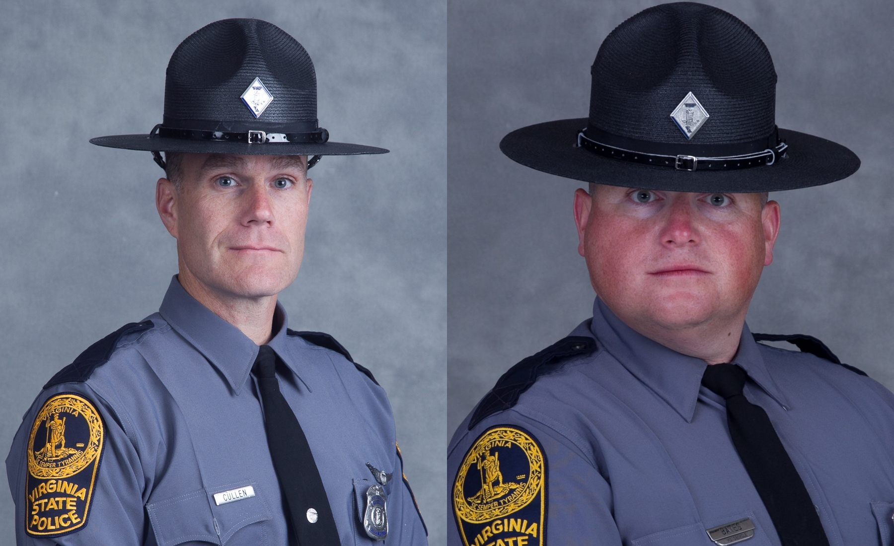Lieutenant H. Jay Cullen of Midlothian, Virginia, and Trooper-Pilot Berke M.M. Bates of Quinton, Virginia, died when their helicopter crashed on Aug. 12. Virginia State Police Photos
