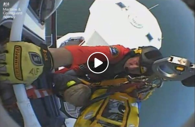 Maritime & Coastguard Agency footage of a tower rescue on Sept. 5, 2017.