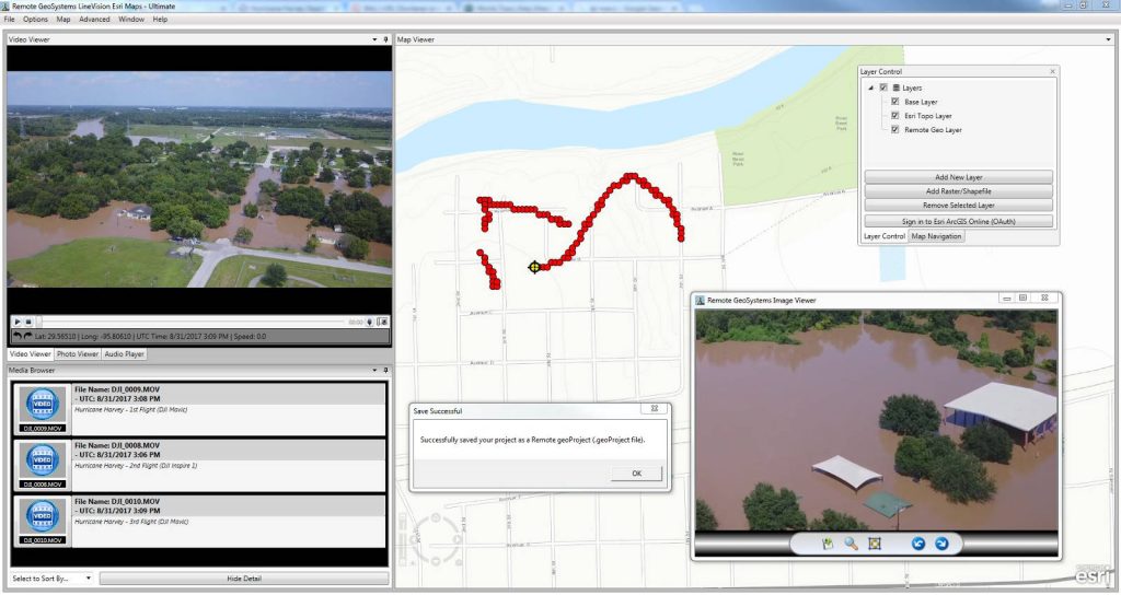 LineVision lets emergency response teams easily map drone video of Hurricane Harvey damage assessments. Remote GeoSystems Press Release